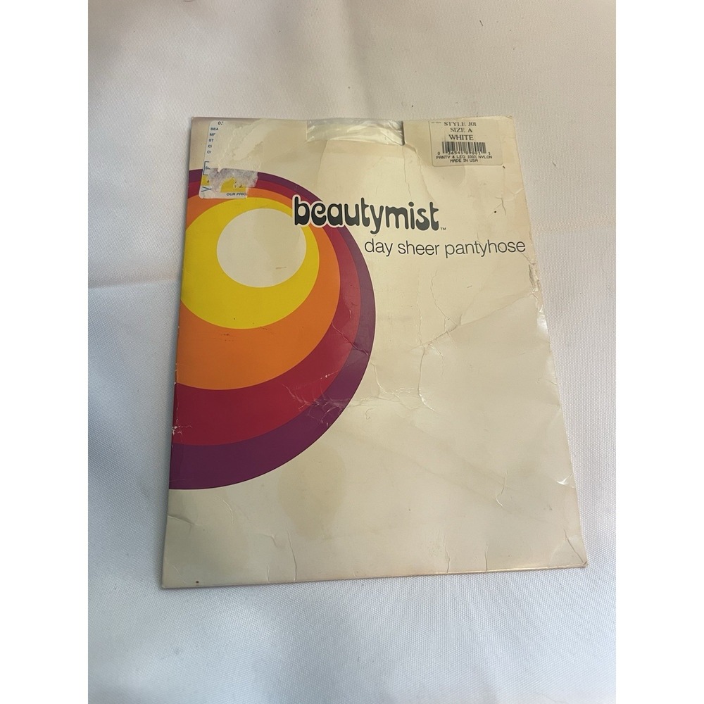 Vintage Pantyhose Beautymist‎ NOS Sheer White 97 Size A Hosiery